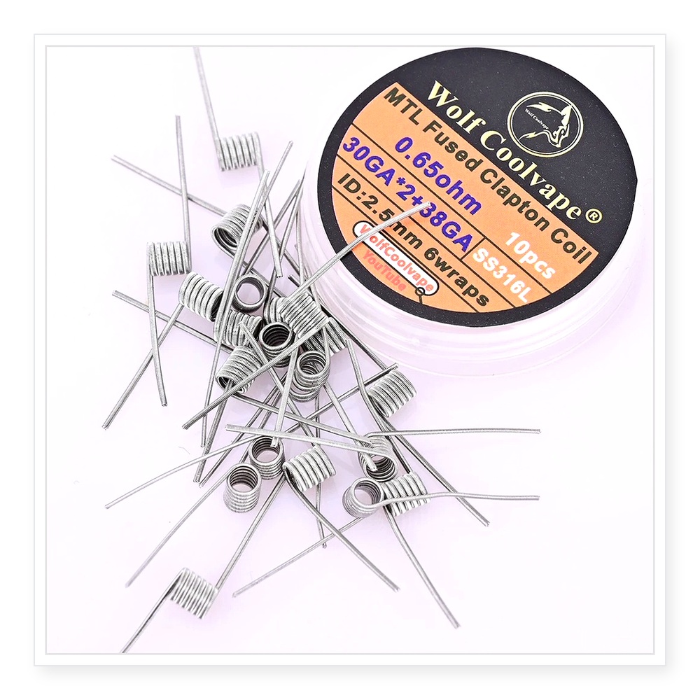 Vape Coil Replacement - 10 قطع من لفائف وولف كول
